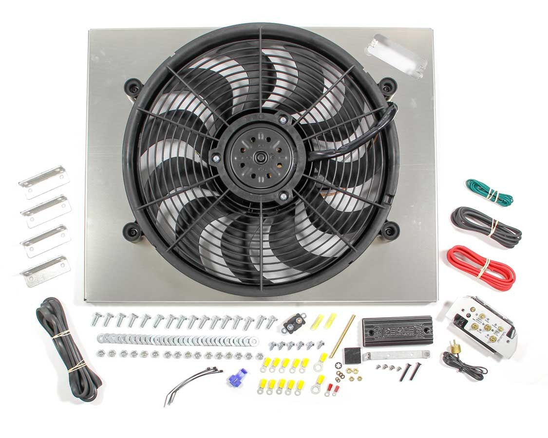 Derale PWM Single RAD Fan/ Aluminum Shroud Assembly Cooling Fans - Electric 66822