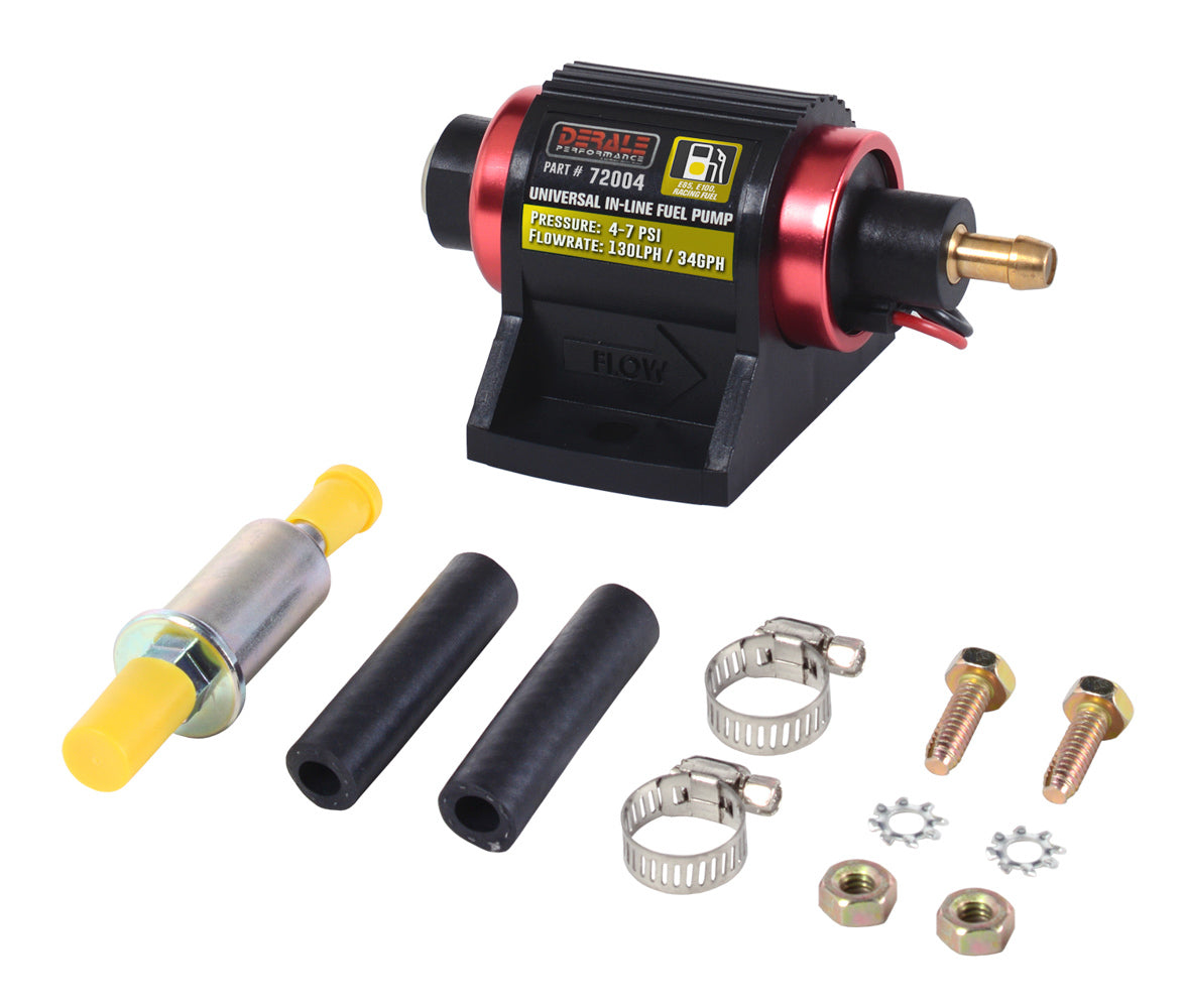 Derale In-Line Fuel Pump 130LPH E85 / Racing Fuel Fuel Pumps 72004