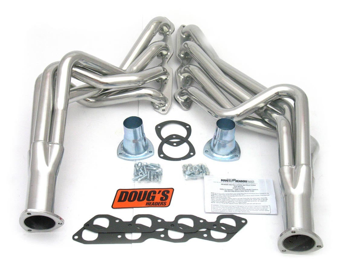 Doug's Headers Headers - Full - 1.875 in Primary - 3.5 in Collector - Gaskets / Hardware / Reducers Included - Steel - Silver Ceramic - Big Block Chevy - GM F-Body 1970-81 - Pair - D316
