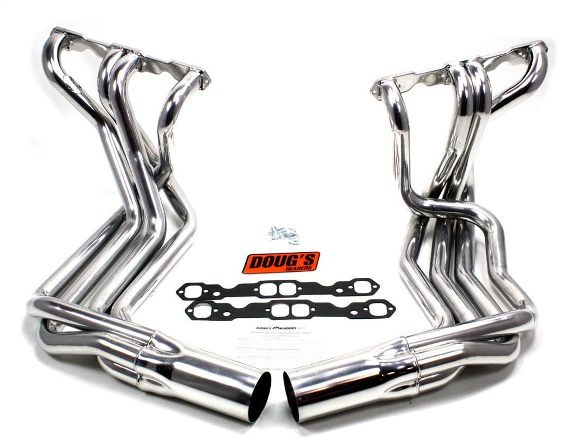 Doug's Headers Headers - Full - Sidemount - 1.875 in Primary - 4 in Collector - Gaskets / Hardware Included - Steel - Silver Ceramic - Small Block Chevy - Chevy Corvette 1963-82 - Pair - D380