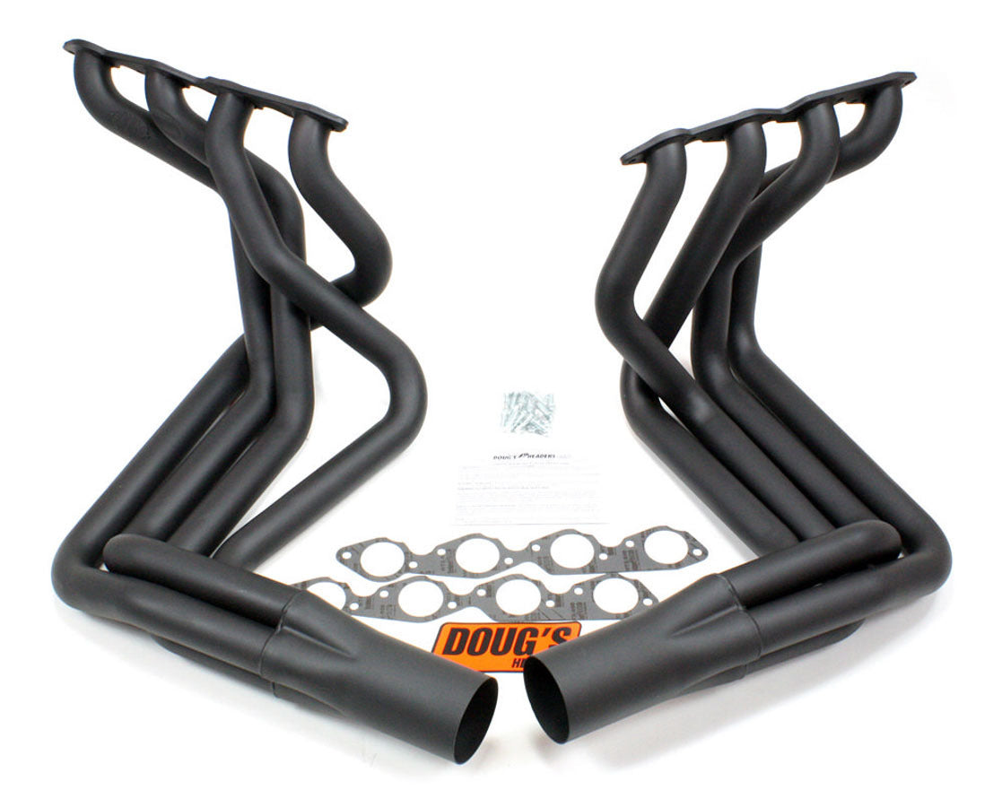 Doug's Headers Headers - Full - Sidemount - 2.125 in Primary - 4 in Collector - Gaskets / Hardware Included - Steel - Black Paint - Big Block Chevy - Chevy Corvette 1963-82 - Pair - D381-B