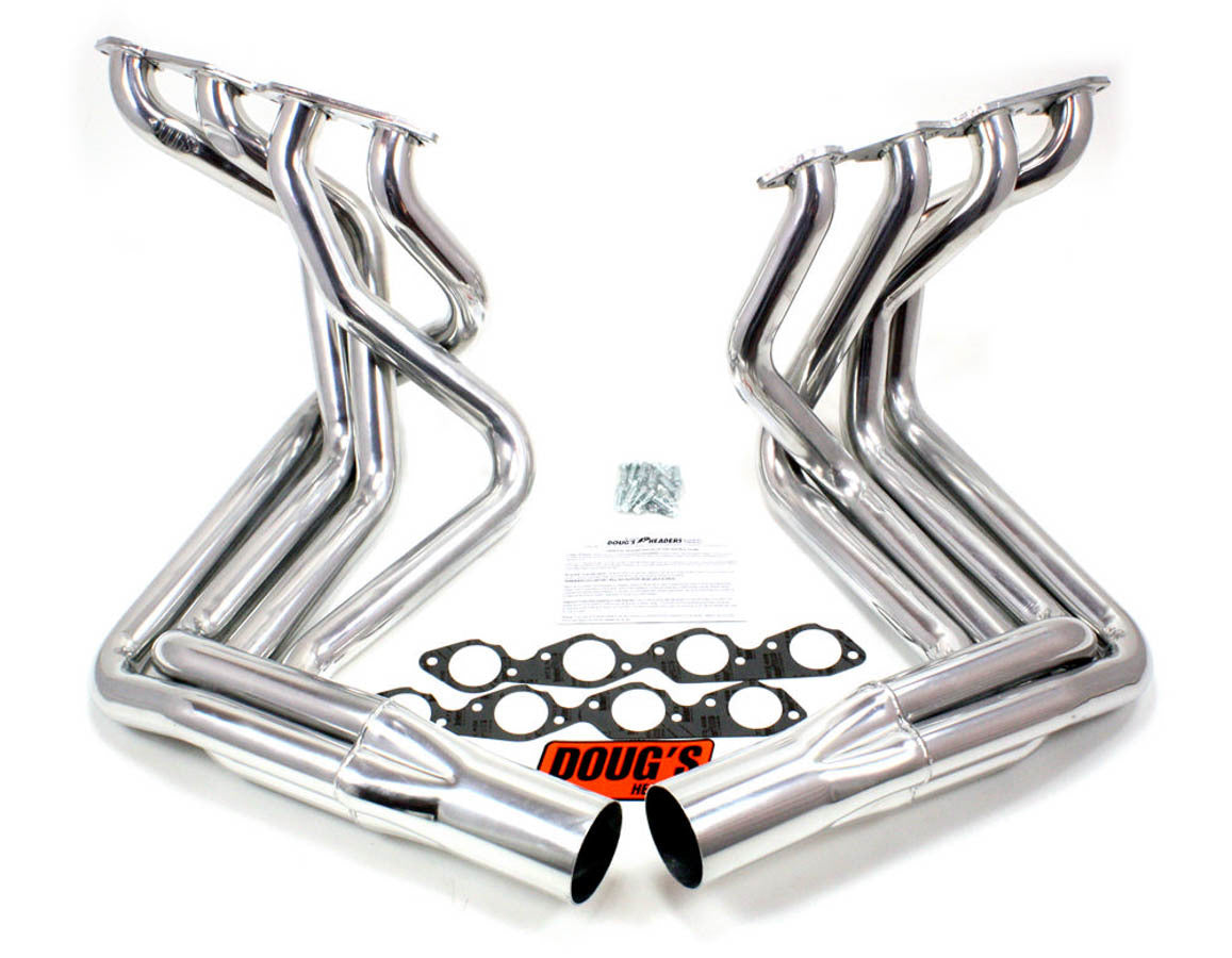 Doug's Headers Headers - Full - Sidemount - 2.125 in Primary - 4 in Collector - Gaskets / Hardware Included - Steel - Silver Ceramic - Big Block Chevy - Chevy Corvette 1963-82 - Pair - D381