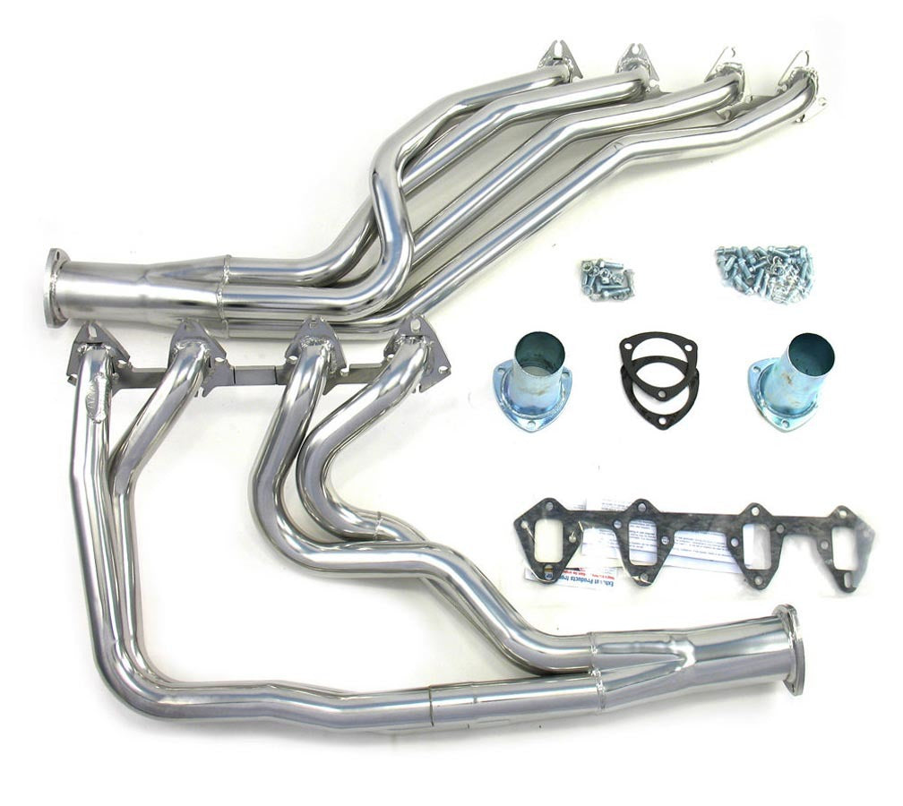 Doug's Headers Headers - Full - 1.75 in Primary - 3 in Collector - Gaskets / Hardware / Reducers Included - Steel - Silver Ceramic - Fe-Series - Pair - D625