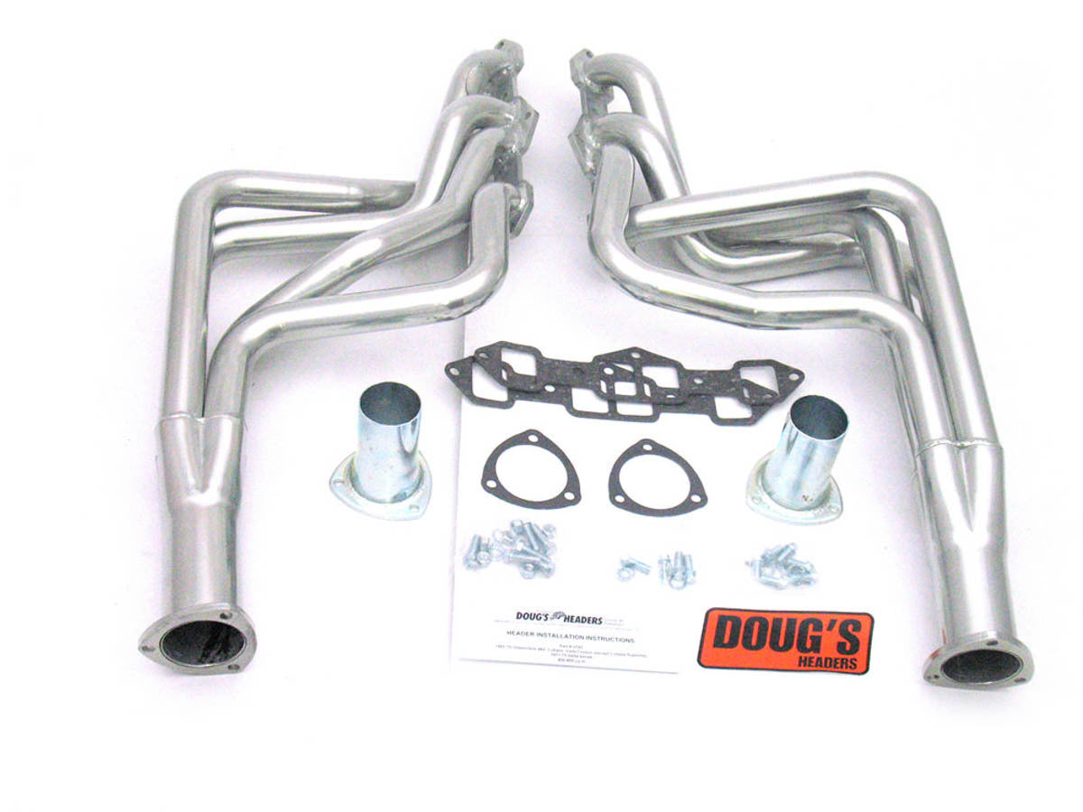 Doug's Headers Headers - Full - 1.75 in Primary - 3 in Collector - Gaskets / Hardware / Reducers Included - Steel - Silver Ceramic - Oldsmobile V8 - GM A-Body 1965-75 - Pair - D741