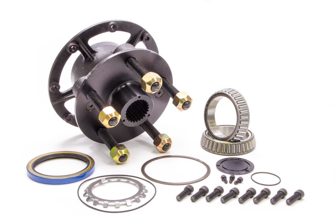 Diversified Machine Wheel Hub - Rear - 5 x 5.00 Wheel - Bearings / Dust Cap / Hardware / Wheel Studs Included - Seals - Steel - Black Powder Coat - Kit - CRC-2000