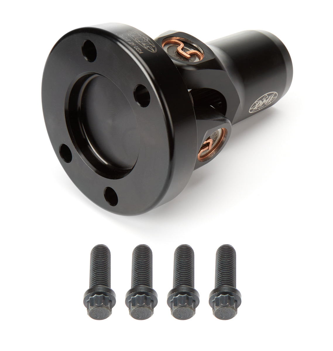 Diversified Machine U-Joint Assembly - 2K11 Heavy Duty - 44 Spline To 4-Bolt Flange - Greasable - Aluminum - Black Anodized - Each - SRC-2354-44