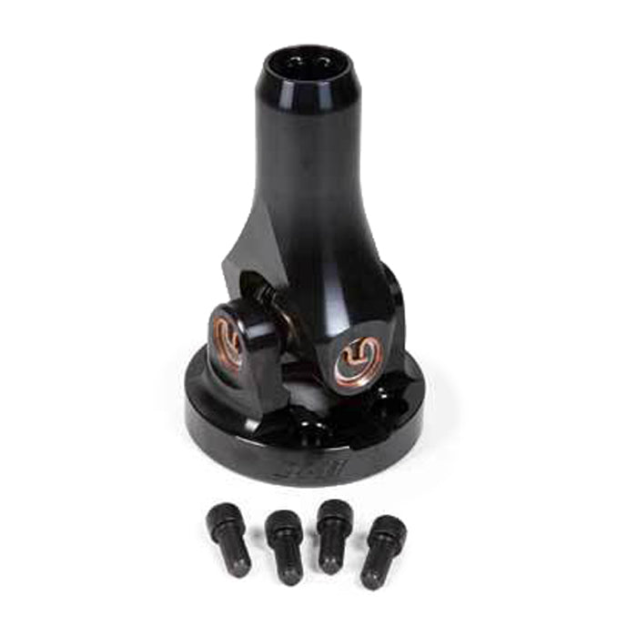 Diversified Machine U-Joint Assembly - 2K11 H.D. - 16 Spline To 4-Bolt Flange - Gladiator U-Joint - Aluminum - Black Anodized - Small Block Chevy / Mopar - Each - SRC-2355