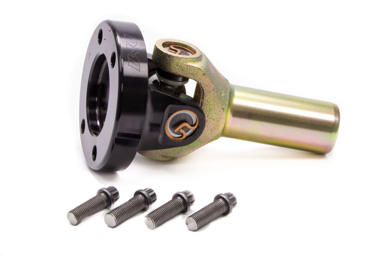 Diversified Machine U-Joint Assembly - 2K11 H.D. - 16 Spline To 4-Bolt Flange - Gladiator U-Joint - Aluminum / Steel - Zinc / Black Anodized - Small Block Chevy / Mopar - Each - SRC-2357
