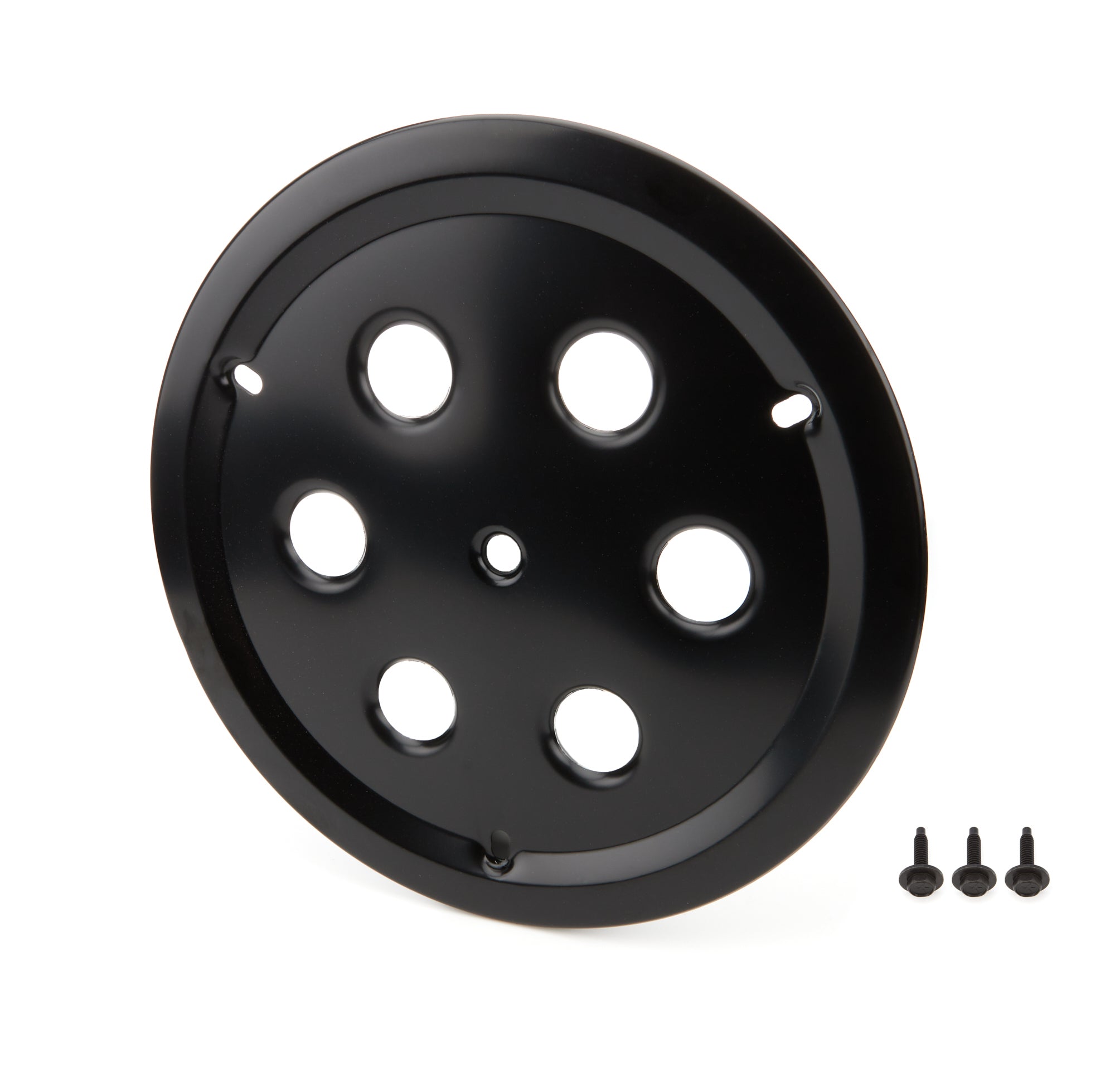 Dominator Race Body Mud Cover - Bolt-On - Vented Center Hole - Aluminum - Black Anodized - 15 in Wheels - Each - DOM-1032-B-BK