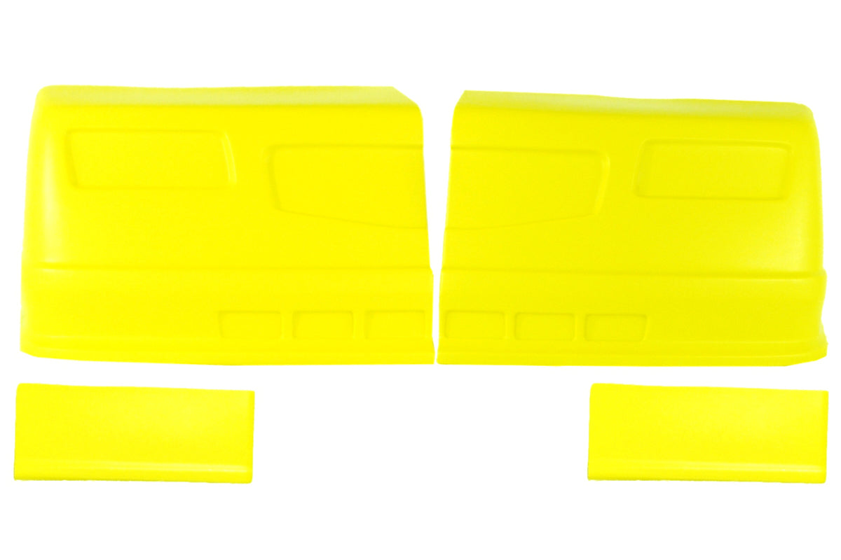 Dominator Race Body Nose - Dominator SS - Complete - Fender Extensions Included - Plastic - Fluorescent Yellow - Universal - Street Stock - Kit - DOM-300-FLO-YE