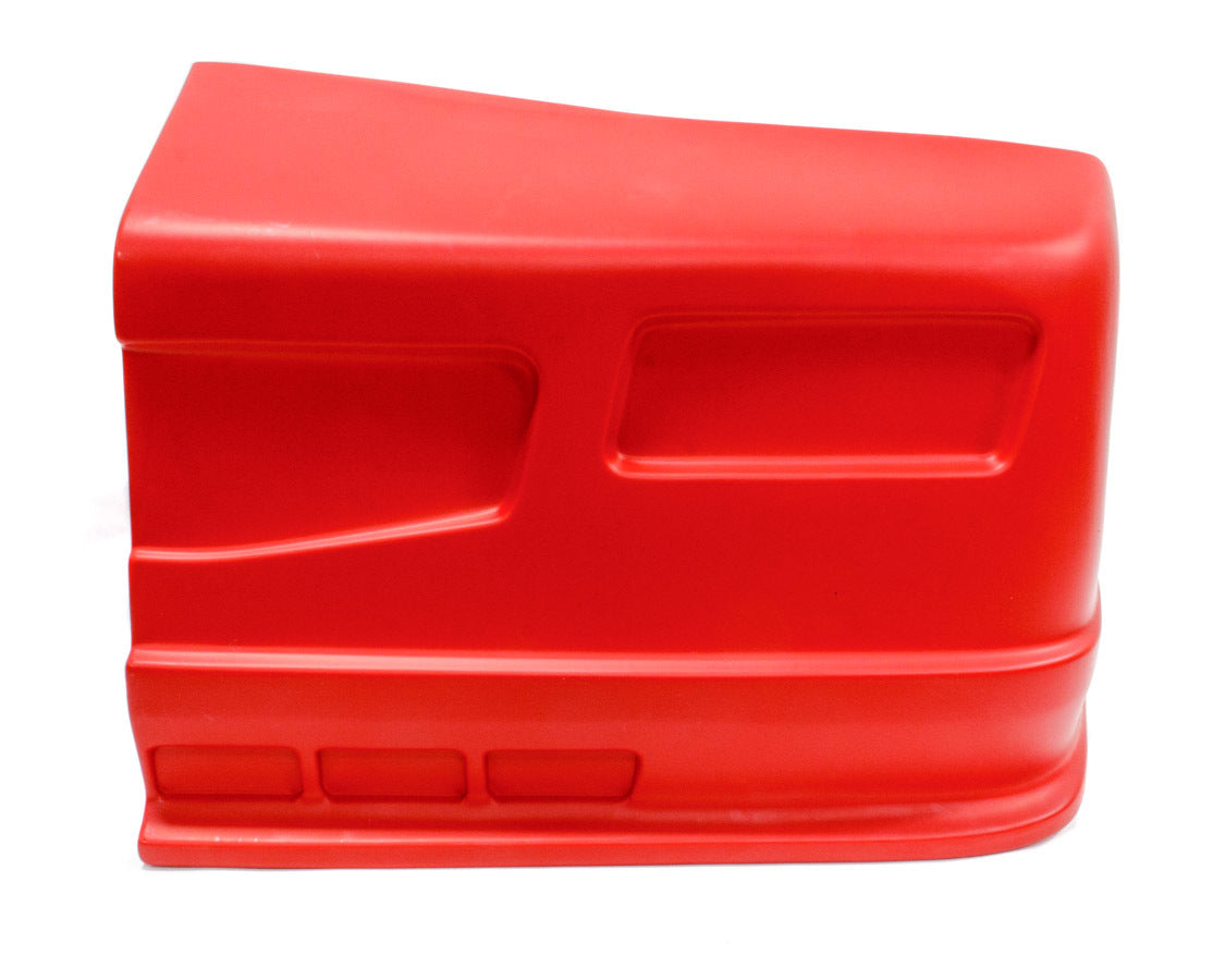 Dominator Race Body Nose - Dominator SS - Driver Side - Fender Extension Included - Plastic - Red - Universal - Street Stock - Kit - DOM-302-RD-NE