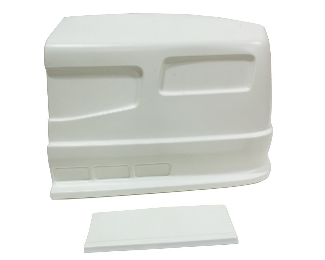 Dominator Race Body Nose - Dominator SS - Driver Side - Fender Extension Included - Plastic - White - Universal - Street Stock - Kit - DOM-302-WH
