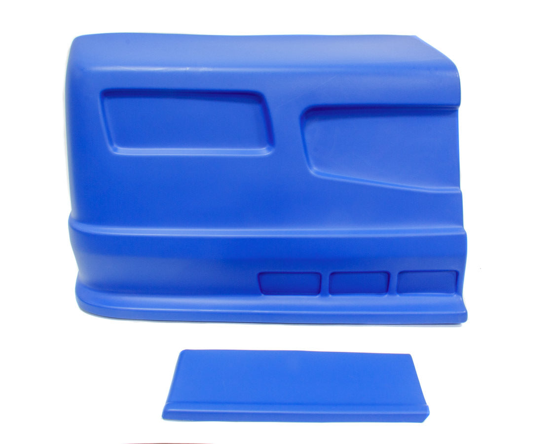 Dominator Race Body Nose - Dominator SS - Passenger Side - Fender Extension Included - Plastic - Blue - Universal - Street Stock - Kit - 303-BL