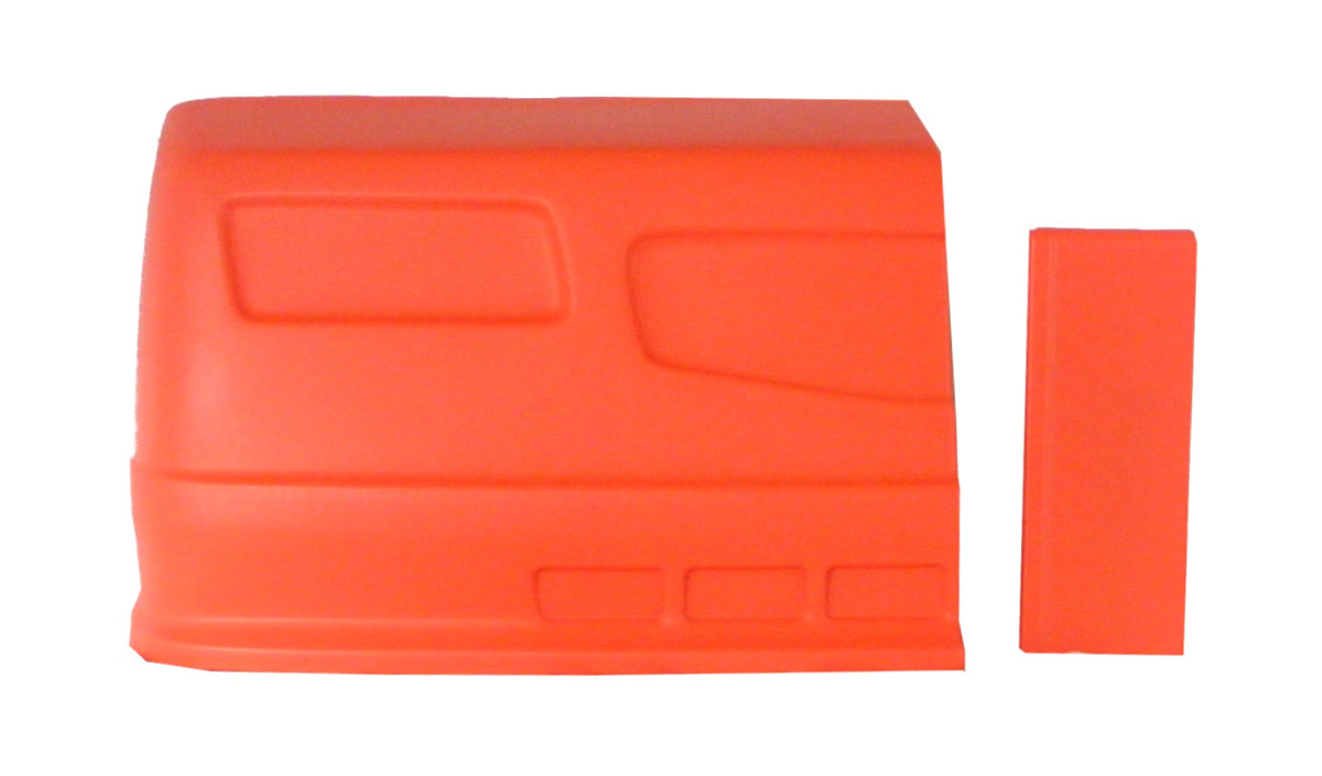 Dominator Race Body Nose - Dominator SS - Passenger Side - Fender Extension Included - Plastic - Fluorescent Orange - Universal - Street Stock - Kit - DOM-303-FLO-OR