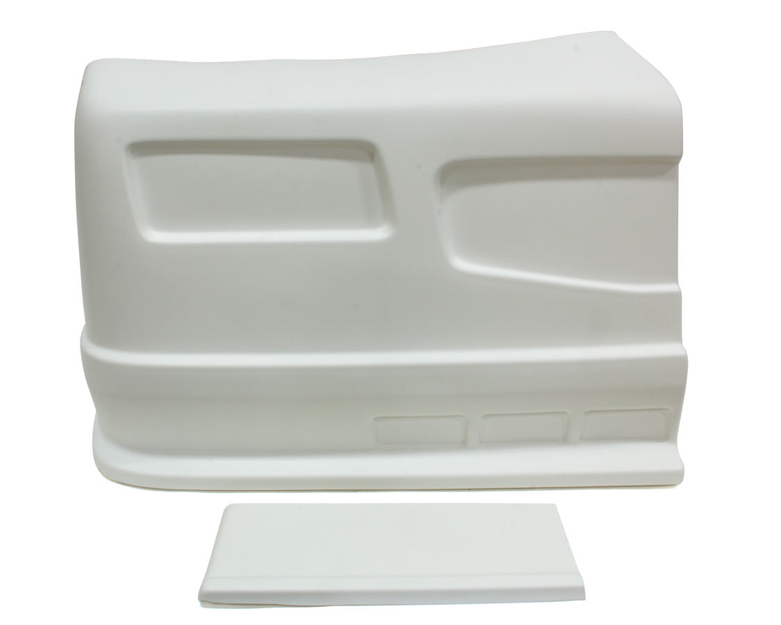 Dominator Race Body Nose - Dominator SS - Passenger Side - Fender Extension Included - Plastic - White - Universal - Street Stock - Kit - 303-WH