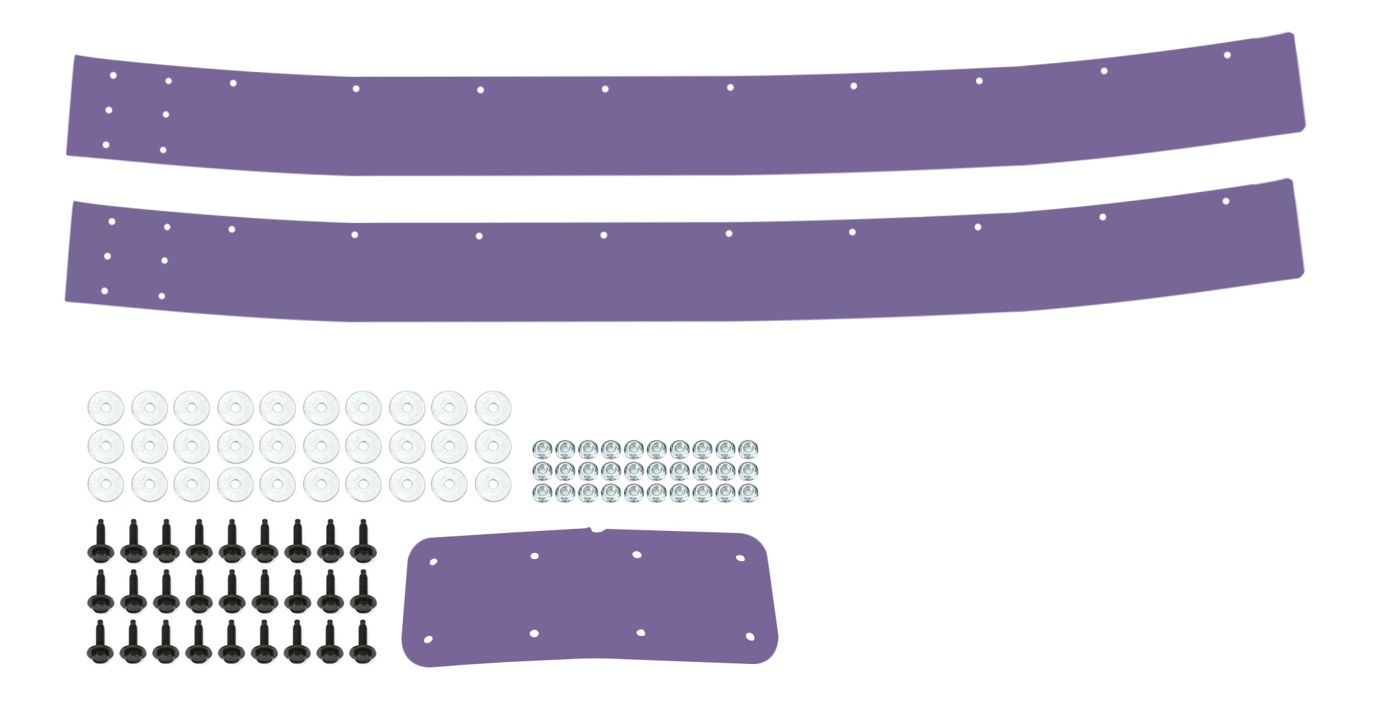 Dominator Race Body Air Valance - 2-Piece - Plastic - Purple - Street Stock - Kit - DOM-345-PU