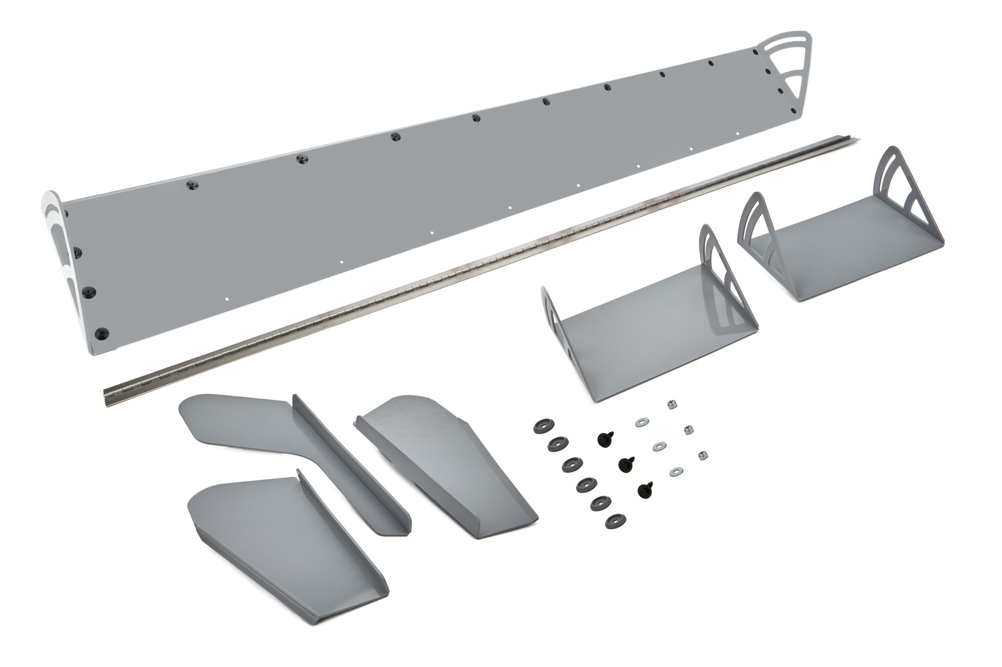 Dominator Race Body Spoiler - 72 x 8 in - Adjustable - 2-Piece - Plastic - Gray - Dirt Late Model - Kit - DOM-920-GRY