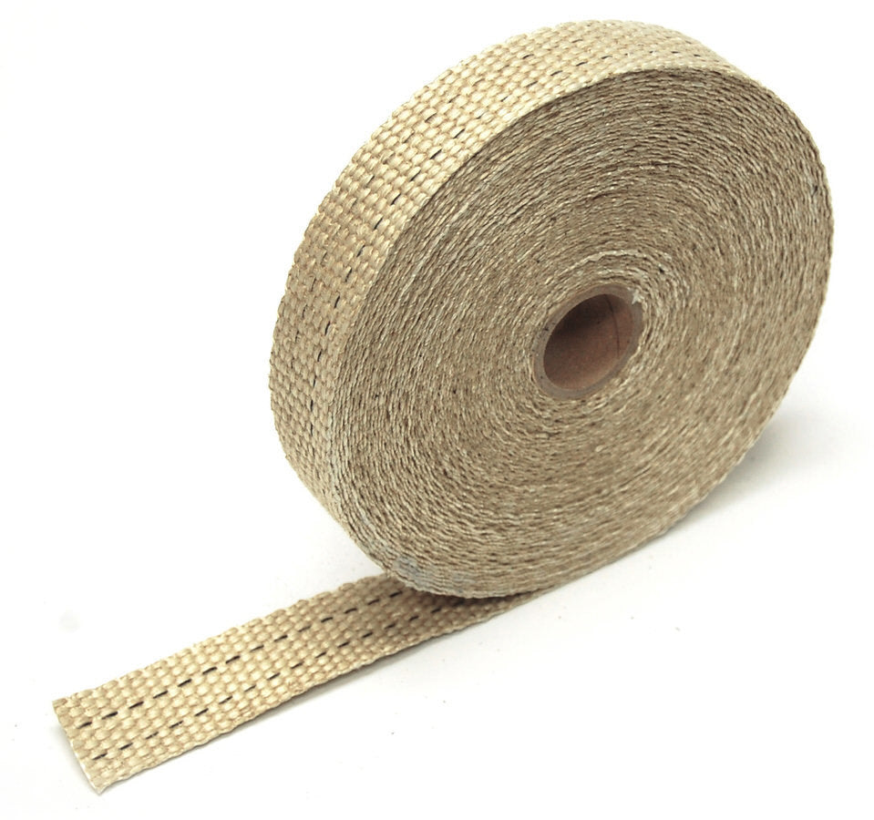 Design Engineering One 50 foot roll of 1 inch wide Tan Glass Fiber exhaust wrap. Exhaust Heat Shield