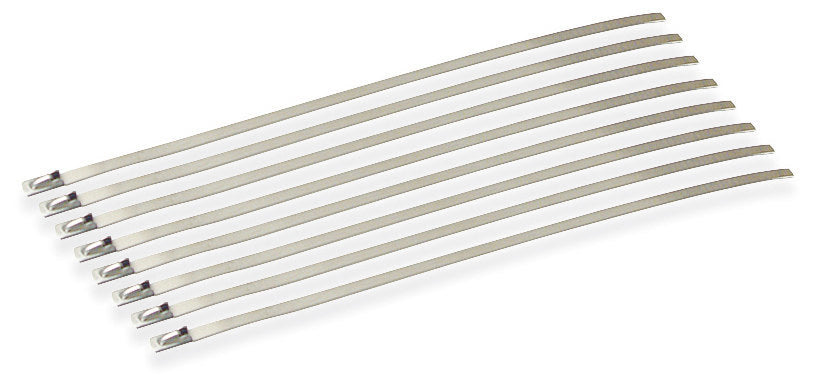 Design Engineering Nine 8 inch long stainless steel locking ties Exhaust Heat Shield 10201