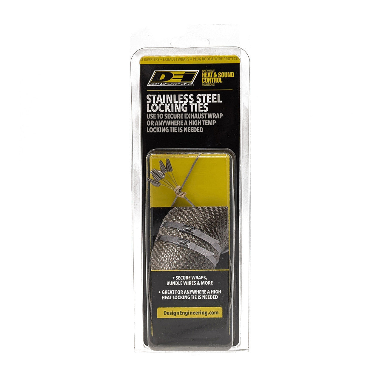 Design Engineering Five 14 inch long stainless steel locking ties. Exhaust Heat Shield 10202