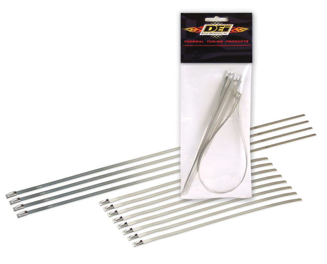 Design Engineering SS Locking Ties Combo 8in 14in Exhaust Heat Shield 10205
