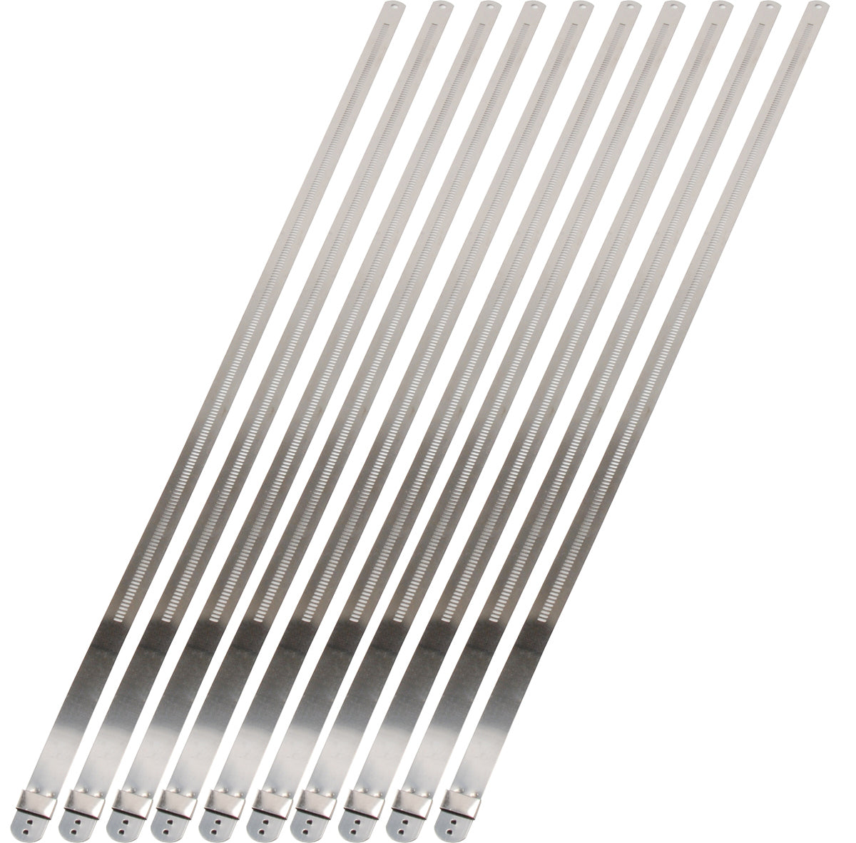 Design Engineering Ten 20 inch long stainless steel locking ties. Width 12mm. Exhaust Heat Shield 10213