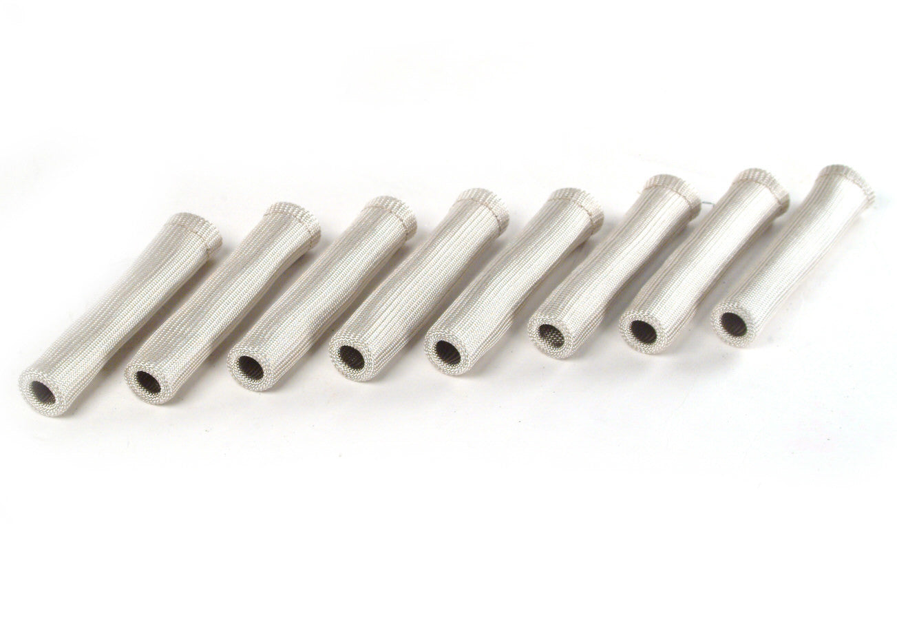 Design Engineering Eight silver 6 inch Protect-A-Boots with internal metal ring. Spark Plug Boot Heat Sleeve