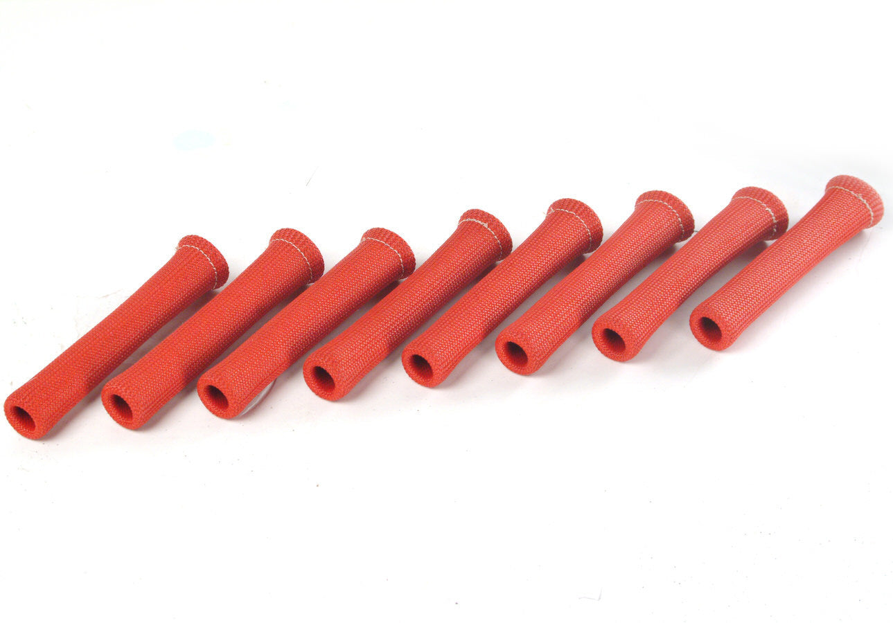 Design Engineering Eight red 6 inch Protect-A-Boots with internal metal ring. Spark Plug Boot Heat Sleeve