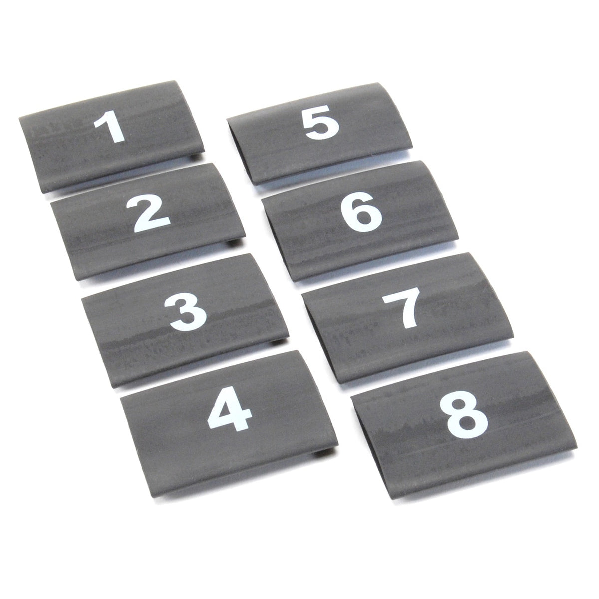 Design Engineering Eight pieces of heat shrink tube numbered "1" through "8". Heat Shrink Tubing 10849