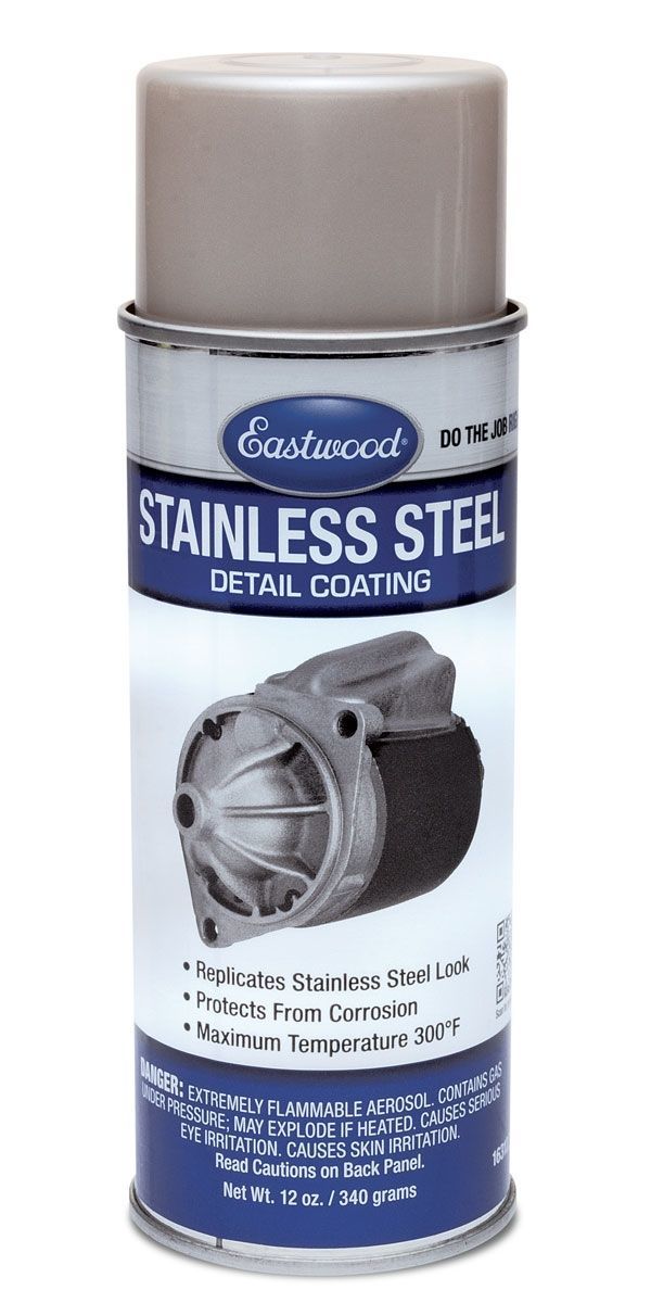 Eastwood 16312Z Stainless Steel Detail Coating Enamel Paint, Silver, 12 oz Aerosol