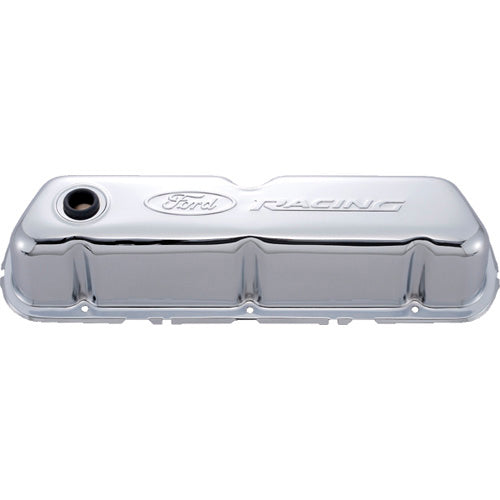 Ford Performance Embossed Logo Stamped Steel Valve Covers Chrome - 302-070 - Image 8