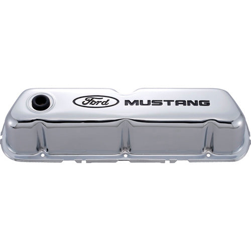 Ford Performance Ford Mustang Logo Stamped Steel Chrome Valve Covers - 302-100 - Image 8