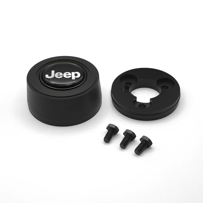 GRANT 5924 Billet Horn Button with Black and Silver Jeep Logo
