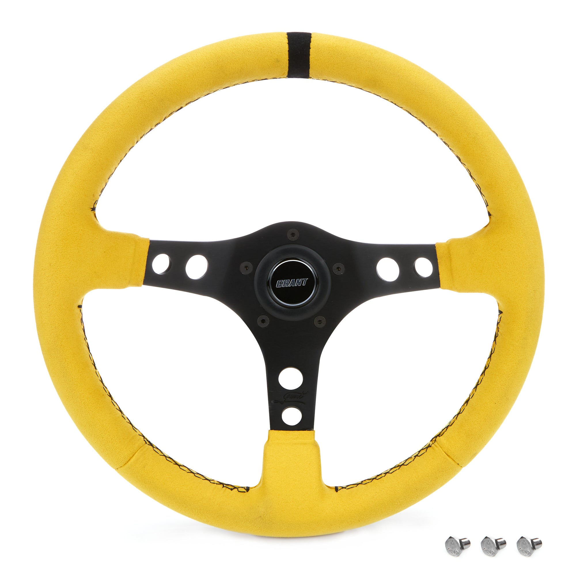 GRANT 8517 Race Steering Wheel with Yellow Suede Grip