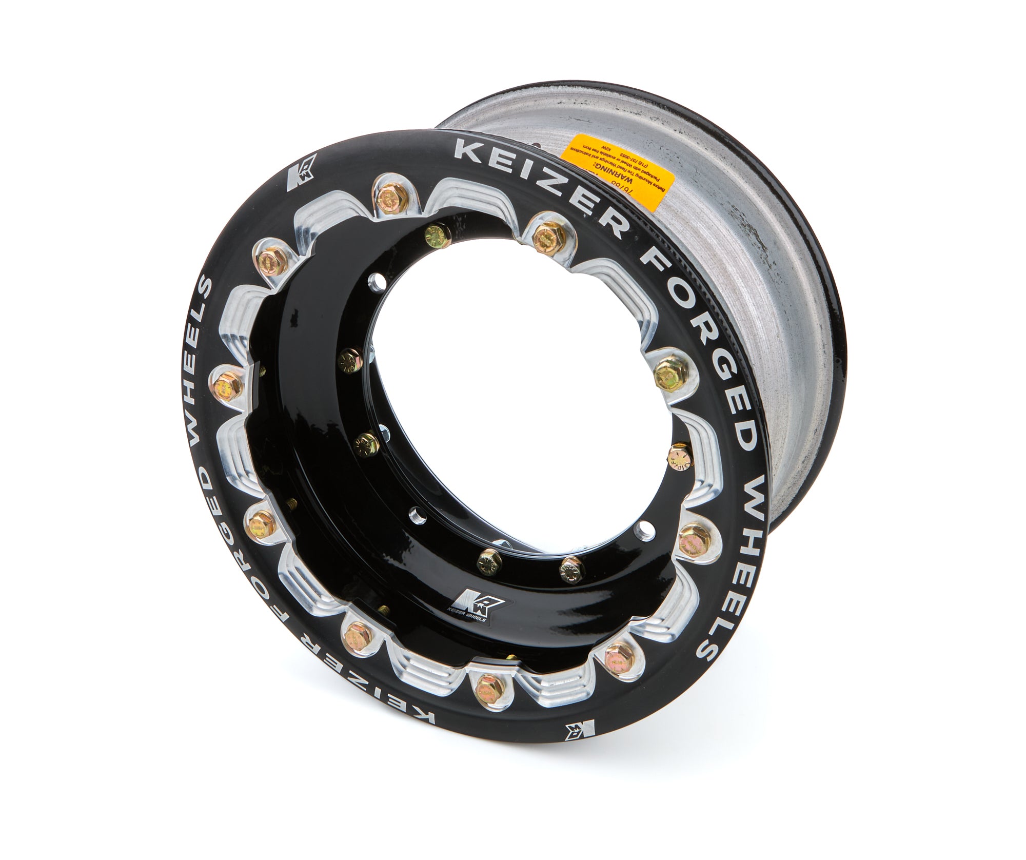 Keizer Aluminum Wheels 1063FBLBT Wheel 4-Pin 10x6 3in BS W Bdlk & Tabs Black