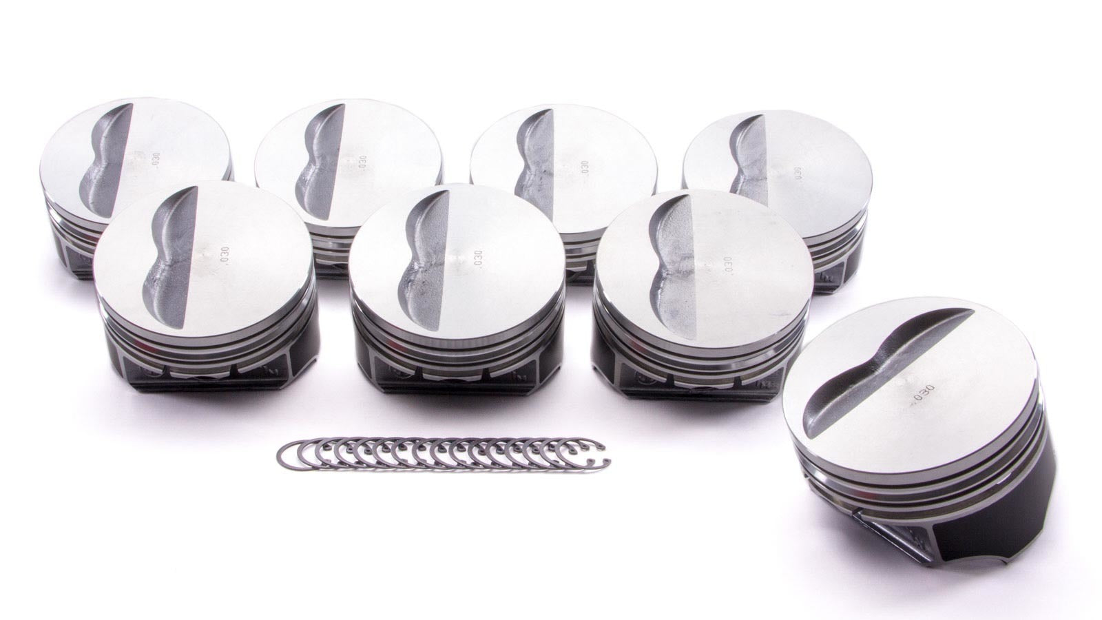 Silvolite 9907HC030 SBC Flat Top Piston Set 4.155 Bore -5cc