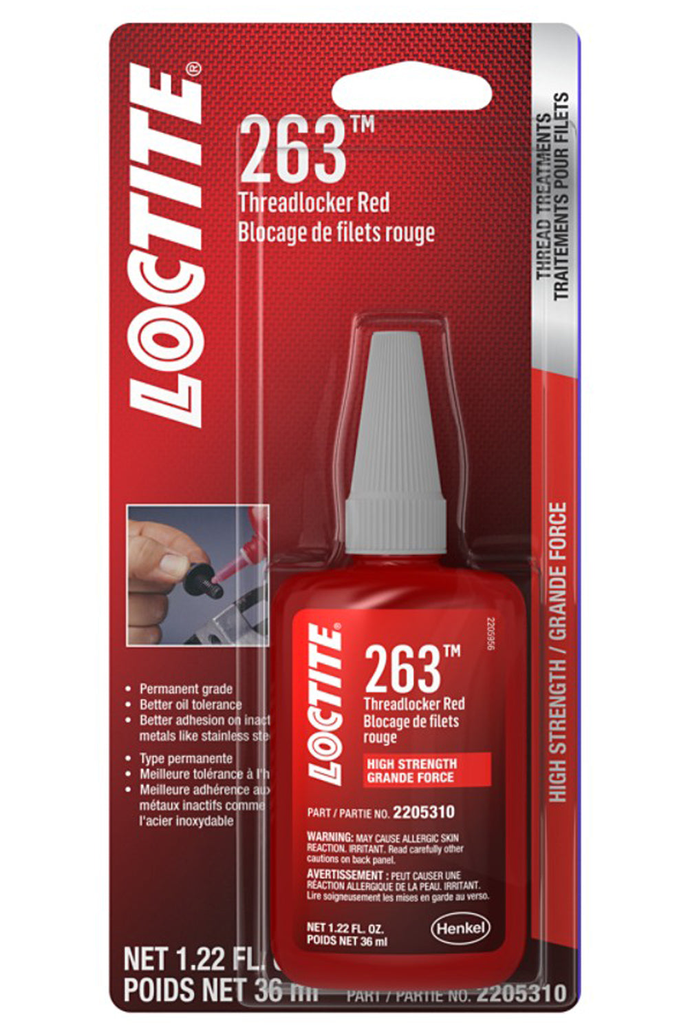 LOCTITE 2205310 263 Red Threadlocker, 36 mL Bottle