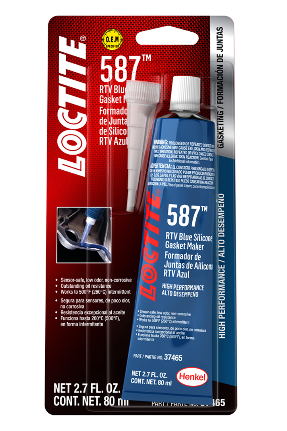LOCTITE 491983 RTV 587 Blue Silicone Sealant, 80 ml Tube
