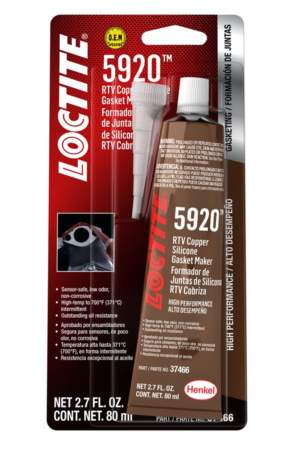 Loctite 491984 RTV 5920 Copper Silicone 80ml 2.7oz