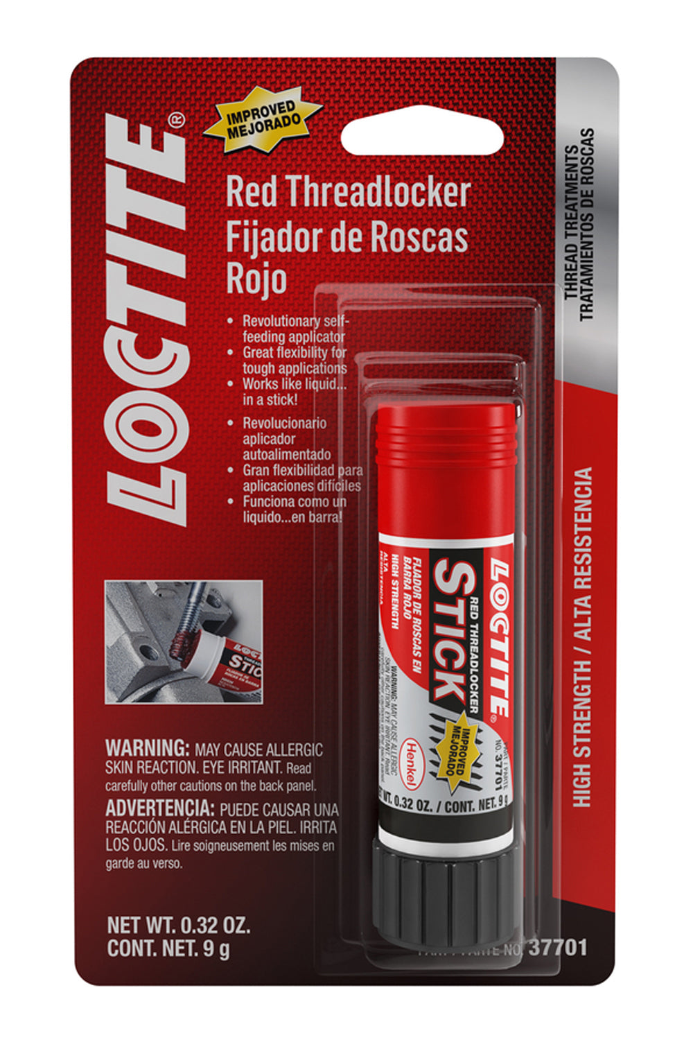 LOCTITE 511537 Threadlocker Red 262 Stick, 9 g