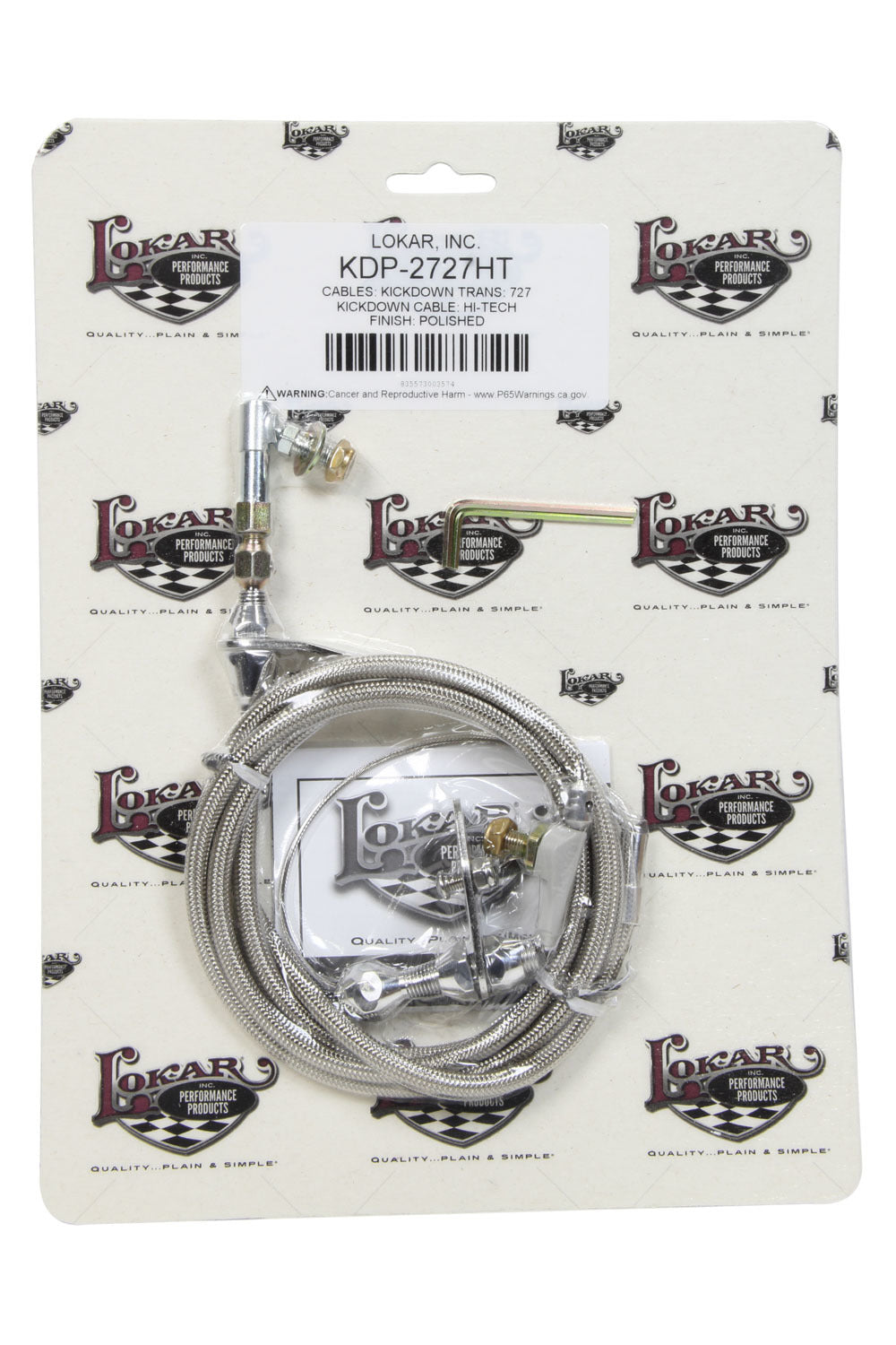 Lokar KDP-2727HT Polished Hi-tech 727 Kic Kdown Cable Automatic Transmission Kickdowns
