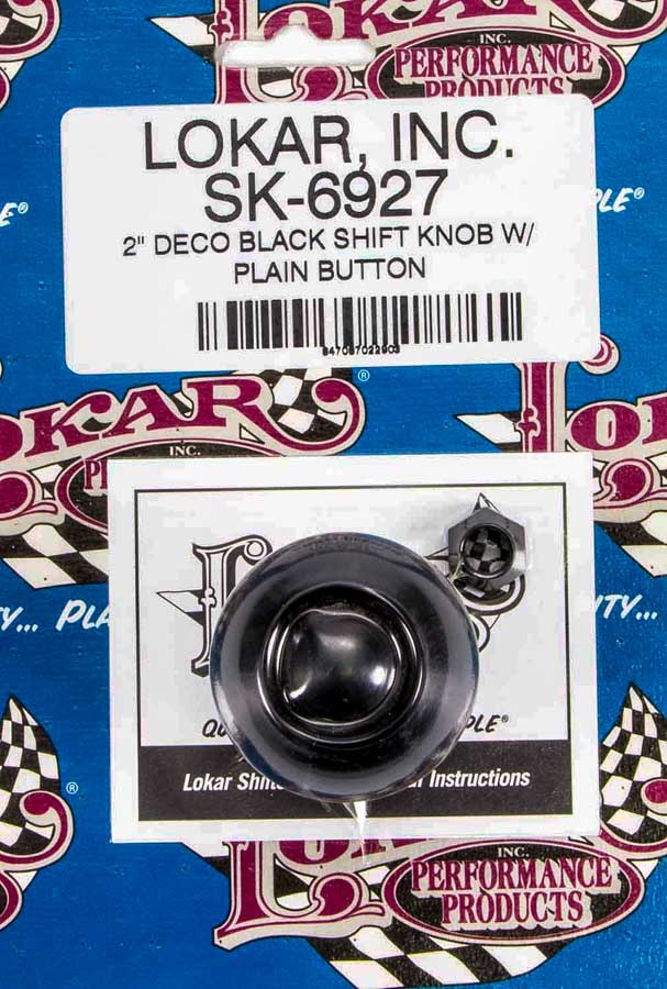 Lokar SK-6927 2 in Shift Knob Deco Black Withbutton Shifter Knobs