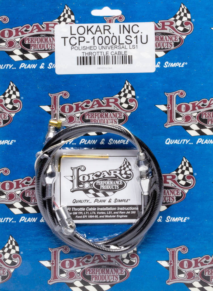 Lokar TCP-1000LS1U Polished Universal Throt Tle Cable LS Engine Throttle Cables
