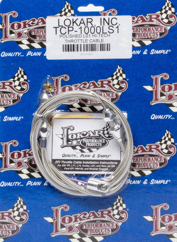 Lokar TCP-1000LS1 Polished LS1 Hi-tech Throttle Cable Throttle Cables