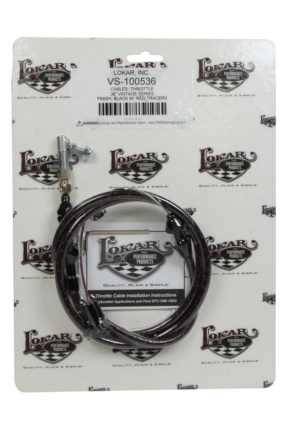 Lokar VS Throttle Cable Black Black Wrap W/ Red Tracer Throttle Cables VS-100536