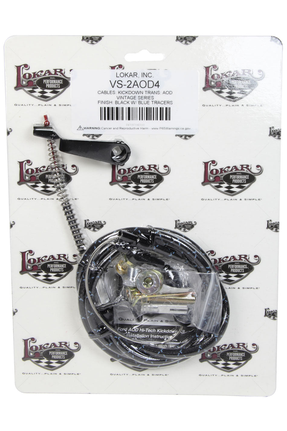 Lokar VS-2AOD4 Vintage Series Ford Aod Kickdown Cable Black Automatic Transmission Kickdowns