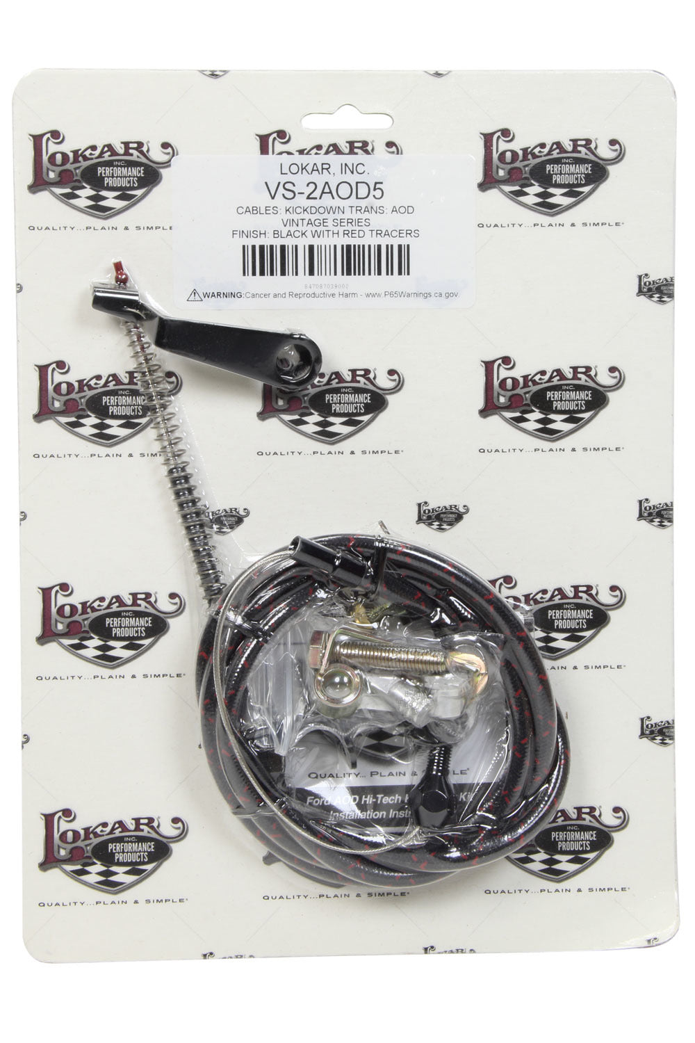Lokar VS-2AOD5 Vintage Series Ford Aod Kickdown Cable Black Automatic Transmission Kickdowns