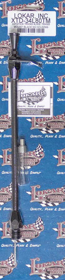Lokar XTD-34L80TM Midnight Series Hi-tech Flexible Stainless Automatic Transmission Dipsticks