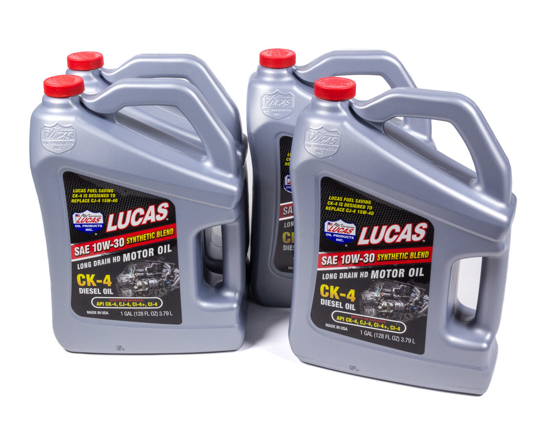 Lucas Oil Synthetic Blend 10w30 Diesel Oil Case 4 X 1 Gallon 10282