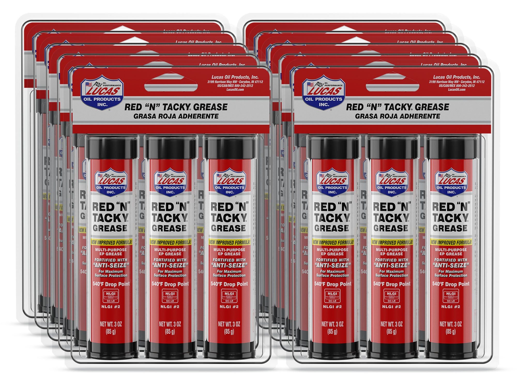 Lucas Oil Products Lucas Oil Red N Tacky Grease Case 10 X (3x3oz) 10318